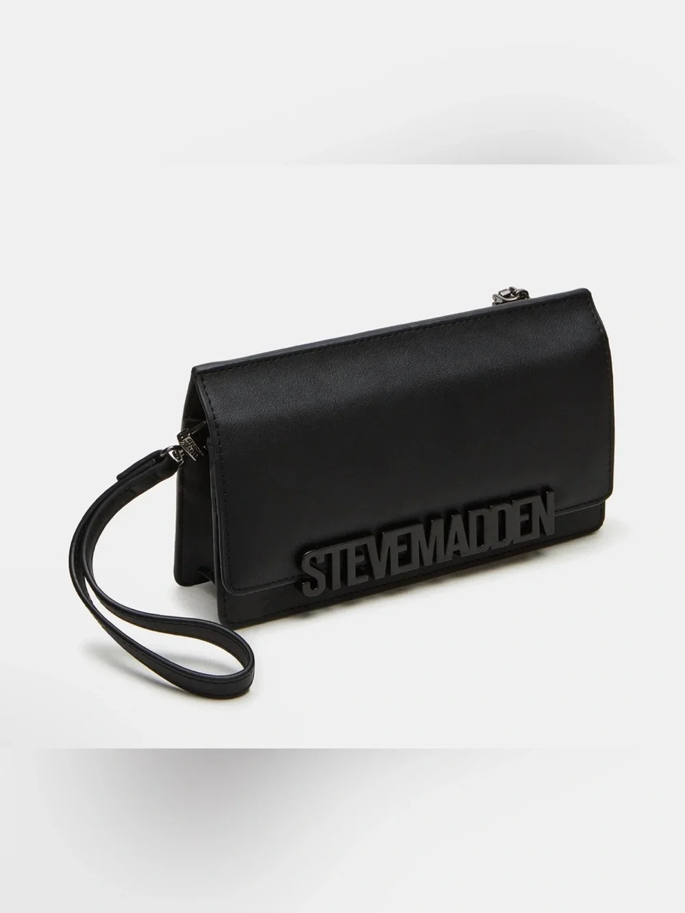 Steve Madden Cabby Black Men’s Wristlet with gun metal hardware Clutch NWOT